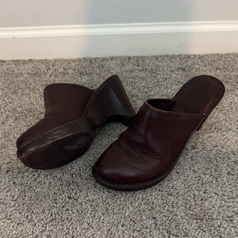 Born Dark Brown Leather Mules